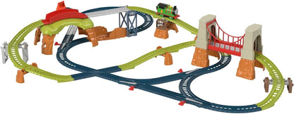 Fisher-Price Thomas & Friends Motorized Percy 6-in-1 Track Set | Battery Operated Train Toy with 42 Pieces & 6 Layouts | Preschool Toy for Kids 3+ Years-HHN26