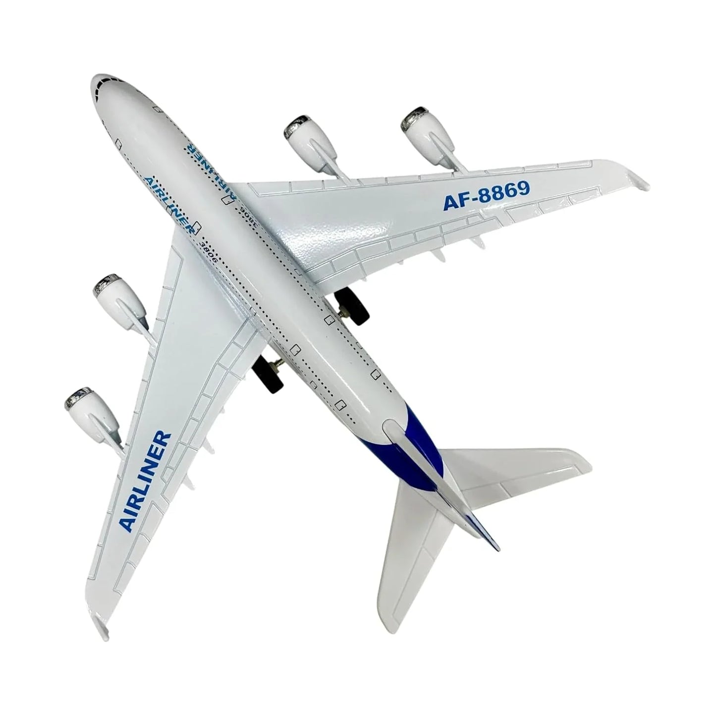 MetaHot! 1:300 Scale Die-Cast Airliner Model – Pullback Plane with Lights & Sounds | Realistic Aircraft Collectible - Jaiman Toys