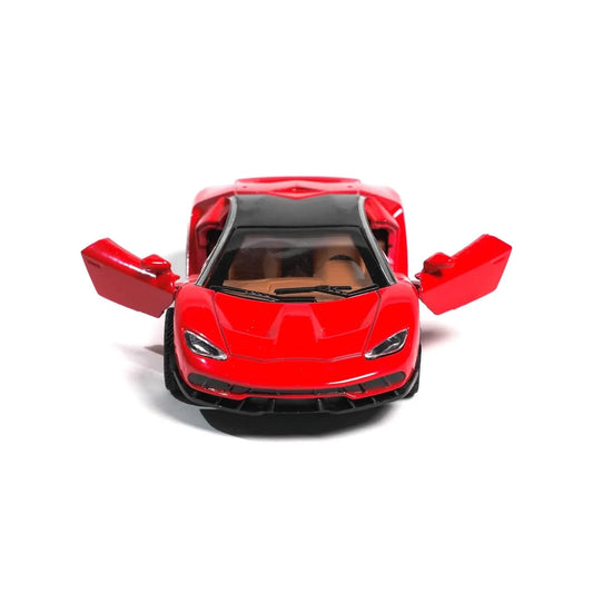 JOY JUNCTION Ferrari 1:32 Scale Alloy Metal Pullback Die-Cast Car – Red with Lights, Music & Openable Doors - Jaiman Toys