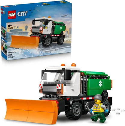 LEGO City 60490 Snowplough Truck Toy - Model Kit w/a Minifigure, Tools & Gritter Function - Birthday Gift Idea for 6+ Year Old Boys & Engineering Fans