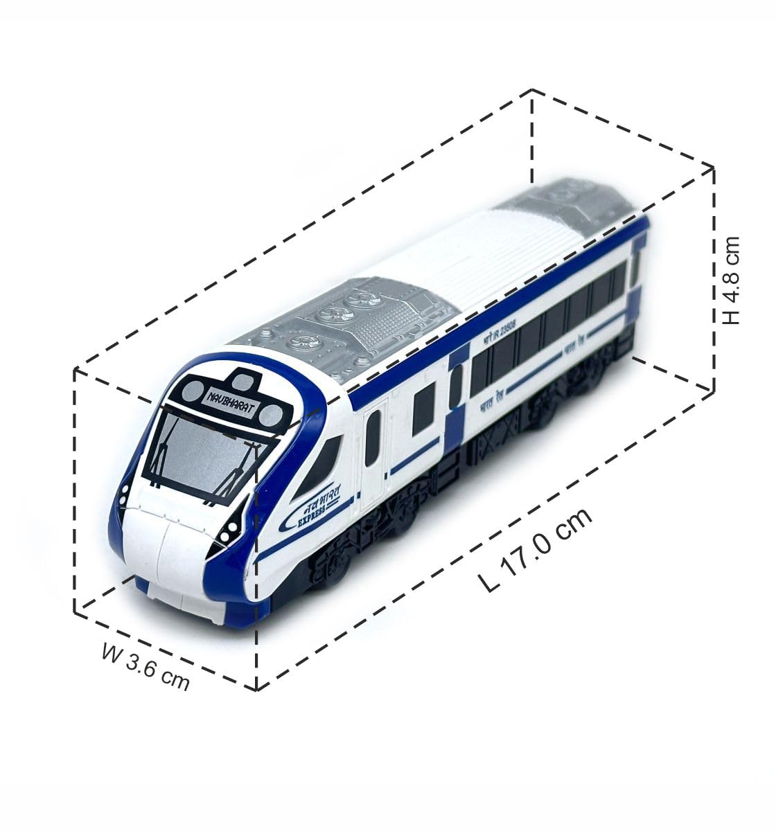 Centy Nav Bharat Blue Express Pull Back Train Toy for Kids | Friction Powered Railway Train | 3+ Years