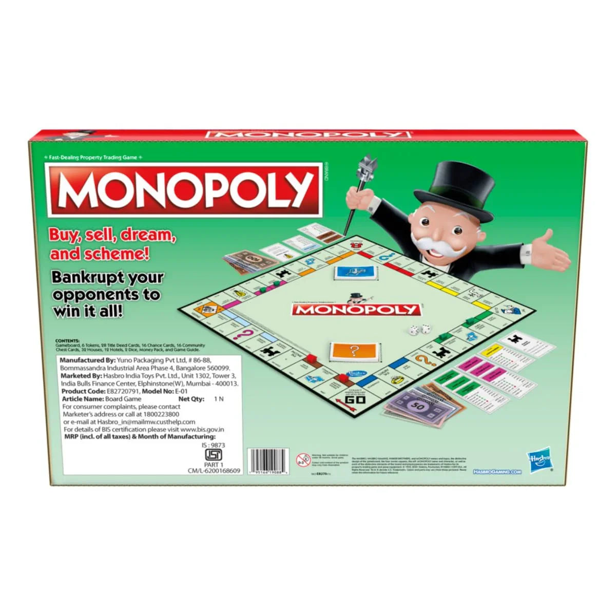 MONOPOLY Board Game (Multicolor) for Families and Kids Ages 8 and Up, Classic fantasy Gameplay - Jaiman Toys