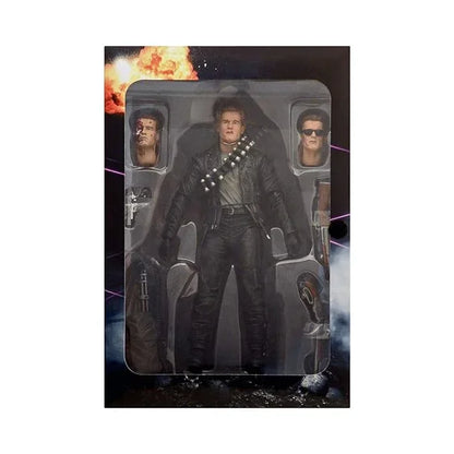 Terminator 2 T-800 Judgment Day 7-Inch Action Figure – Collectible with Interchangeable Faces, 3 Guns, Bullet Bag & Grenade Belt
