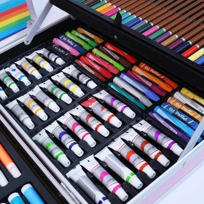 Kuromi Kids Art Kit 145+ Pieces | Aluminium Colouring Set with Crayons, Markers, Paints & Drawing Supplies