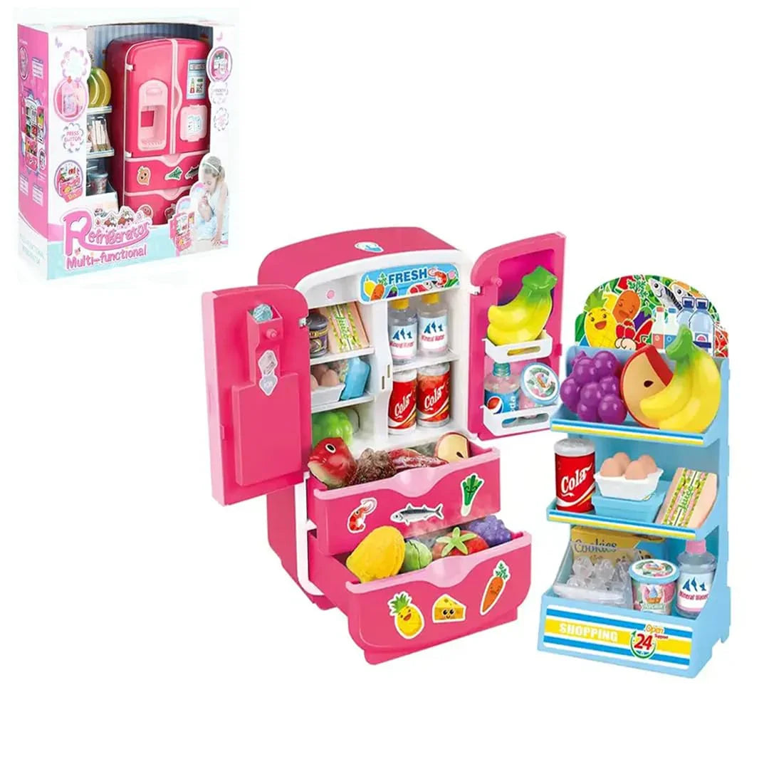 Kids Double Door Role Play Fridge Simulation Toy, Sensitive Magic Refridgerator Educational Home Appliance for Kids Aged 3+ - Jaiman Toys