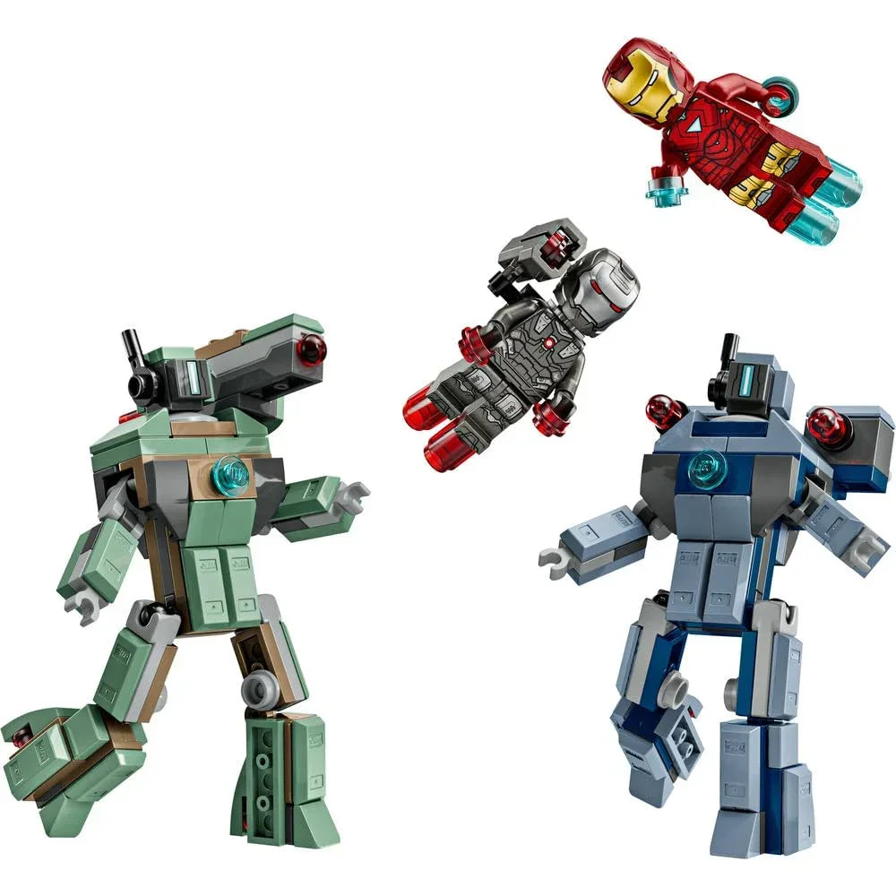LEGO 76320 Marvel Iron Man & War Machine vs. Hammer Drones Building Set | Super Hero Battle Toy for Kids 7+ | Action Figures & Buildable Drones