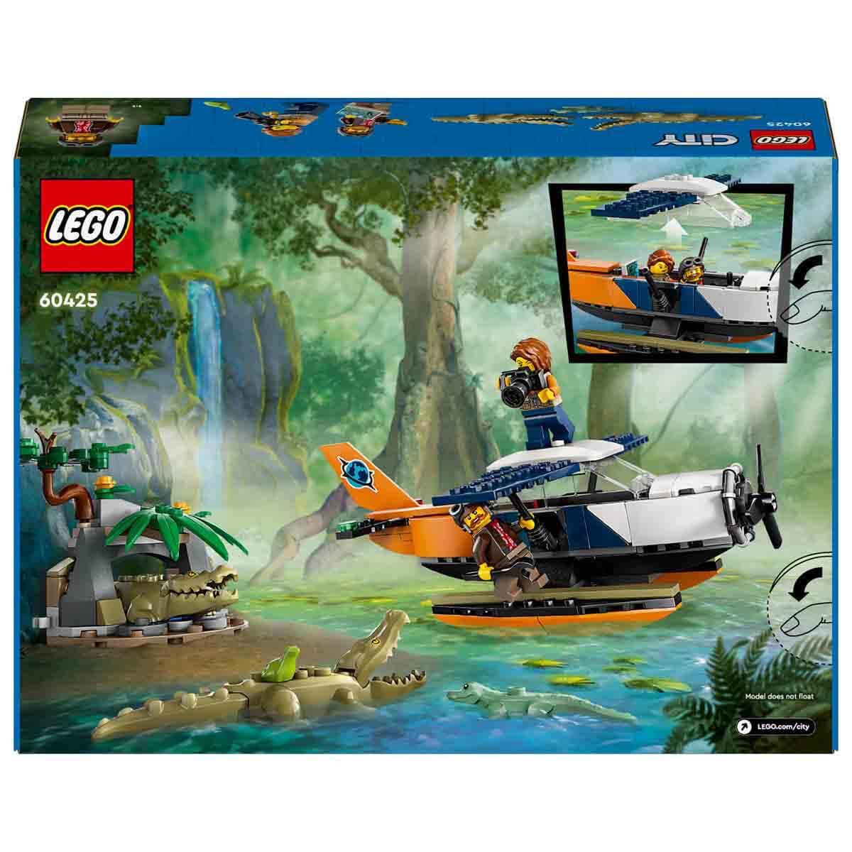 LEGO City 60425 Jungle Explorer Seaplane Plane Building Toy with 2 Minifigures, 3 Crocodile and a Frog Action Figures, Creative Toys for Boys and Girls from 6 Years 6 Years