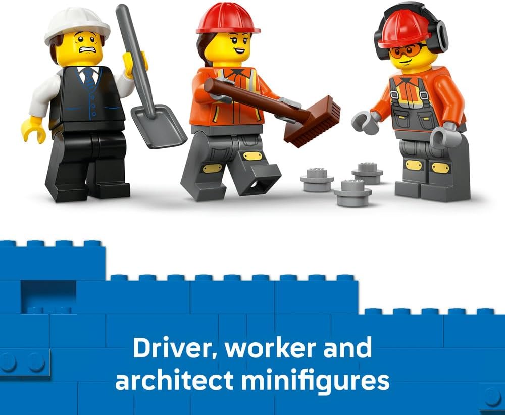 LEGO - 60478 City Cement Mixer Truck Toy - Educational Construction Site Vehicle Model w/ 3 Minifigures, Rotating Drum & Pouring Function - Birthday Gift Idea for 7+ Year Old Boys