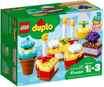 LEGO 10862 Duplo My First Celebration (41 Pcs) – Birthday Cake Building Blocks Set for Kids 1.5–3 Years