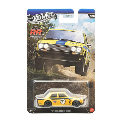 Hot Wheels Silver Series Rally Recs Complete Set of 5 Diecast Cars | Audi Quattro, Honda S800, Ford Escort RS2000, Datsun 510 & Lancia Rally 037 | 1:64 Scale Collectibles