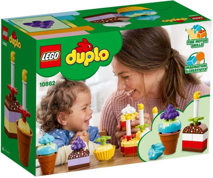 LEGO 10862 Duplo My First Celebration (41 Pcs) – Birthday Cake Building Blocks Set for Kids 1.5–3 Years