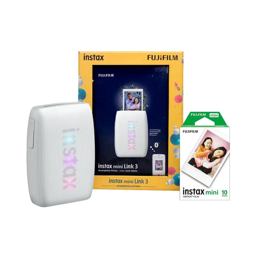 Fujifilm Instax Mini Link 3 Smartphone Photo Printer Starter Kit – Portable Instant Printer - White