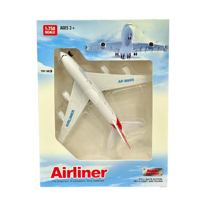 Airplane! 1:750 Scale Die-Cast Airliner – Mini Pullback Plane with Lights & Sounds | Compact Aviation Collectible - Jaiman Toys