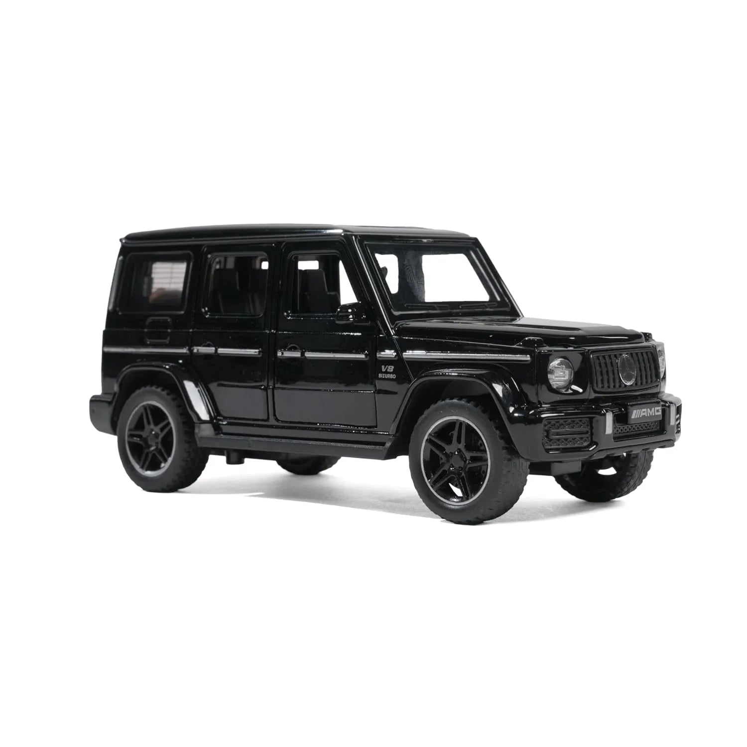 JOY JUNCTION Mercedes-Benz 1:32 Scale Alloy Metal Pullback Die-Cast Car – Black with Lights, Music & Openable Doors - Jaiman Toys