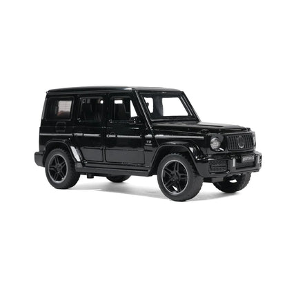 JOY JUNCTION Mercedes-Benz 1:32 Scale Alloy Metal Pullback Die-Cast Car – Black with Lights, Music & Openable Doors - Jaiman Toys