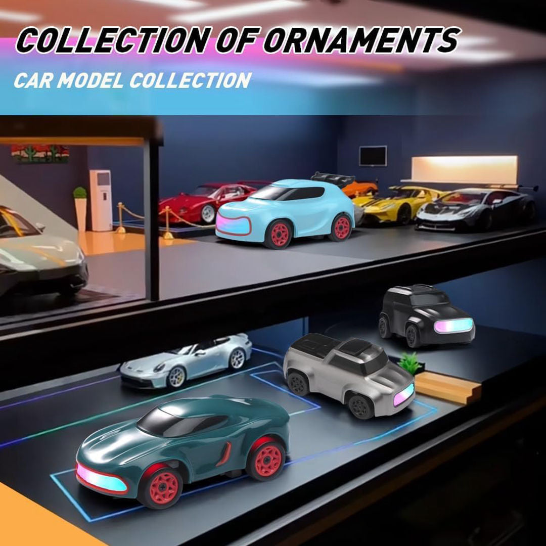 Mini 4WD Q197 1:64 Scale LED Drift RC Car – 2.4GHz Remote Control, Type-C Fast Charge, Adjustable Drift Modes (Black)