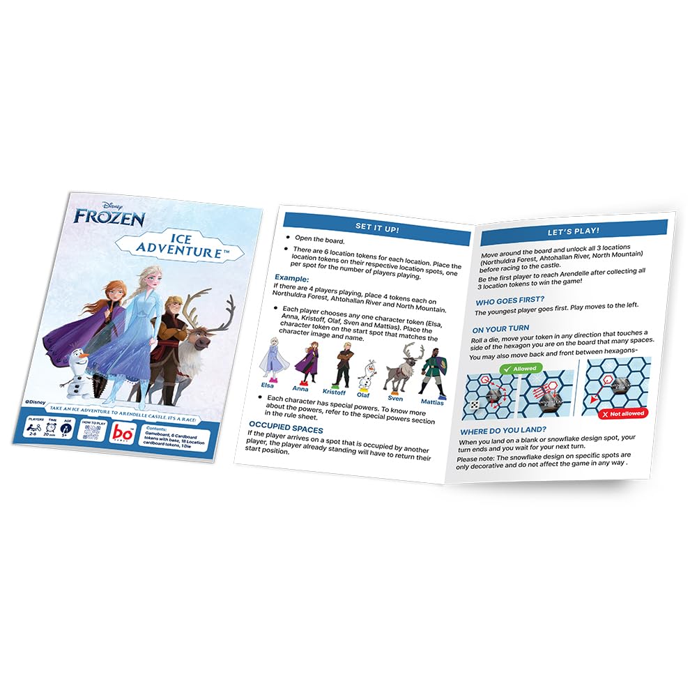 Disney Frozen Ice Adventure Board Game by BOL – Elsa, Anna, Olaf & Kristoff Family Racing Game for Kids Ages 5+ | 2–6 Players