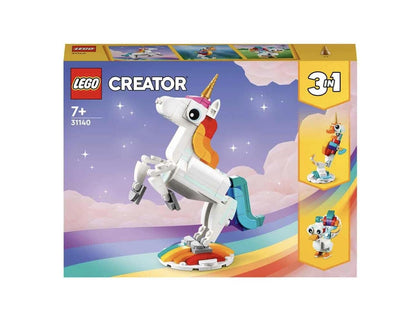 LEGO 31140 Creator 3in1 Magical Unicorn Building Set (145 Pieces) | Unicorn, Seahorse & Peacock Models | Fantasy Animal Toy for Kids 7+