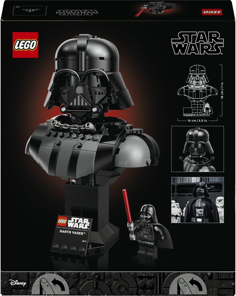 LEGO 75439 Star Wars 75439 Darth Vader Bust - Display Model Kit for Adults incl. Collectible Sith Minifigure w/Red Lightsaber |349 Pcs