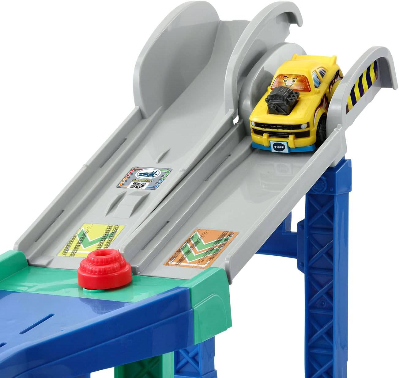 VTech Go! Go! Smart Wheels 4-in-1 Zig-Zag Raceway | Interactive Multi-Level Raceway Playset with SmartPoint® Vehicle, Lights, Sounds & 4 Track Configurations