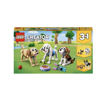 LEGO 31137 Creator 3in1 Adorable Dogs Building Set (475 Pieces) | Build 7 Dog Breeds | Creative Animal Toy for Kids 7+