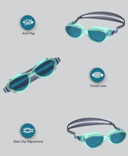 Speedo Futura Classic Smoke Lens Swim Goggles – Unisex Adult Anti-Fog UV Protection Swimming Goggles with Adjustable Strap