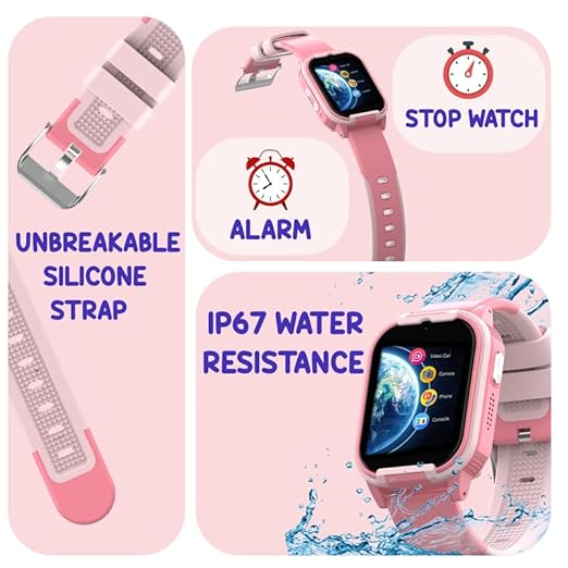 Spiky Gnome 4G Video Calling Smartwatch for Kids – Pink | GPS, SOS, HD Camera- 3 Color Options