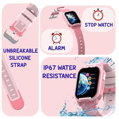 Spiky Gnome 4G Video Calling Smartwatch for Kids – Pink | GPS, SOS, HD Camera- 3 Color Options