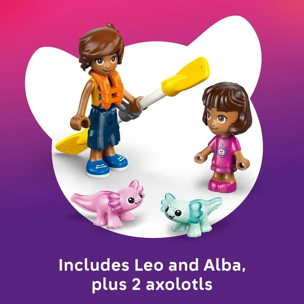 LEGO Friends 42681 Axolotl Adventure Boat Toy - incl. 2 Mini Dolls, 2 Cute Animal Figures, Plants, Flowers & Accessories - Birthday Gift for 5+ Year Old Girls
