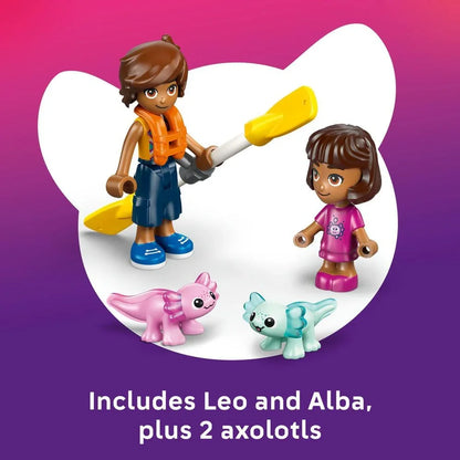 LEGO Friends 42681 Axolotl Adventure Boat Toy - incl. 2 Mini Dolls, 2 Cute Animal Figures, Plants, Flowers & Accessories - Birthday Gift for 5+ Year Old Girls