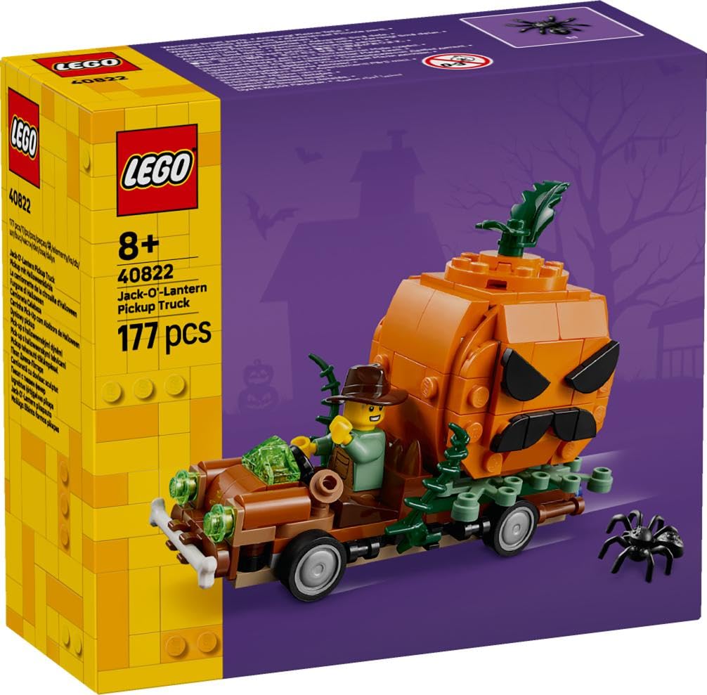 LEGO® Jack-O’-Lantern Pickup Truck 40822 Halloween Toy, 177 Pieces