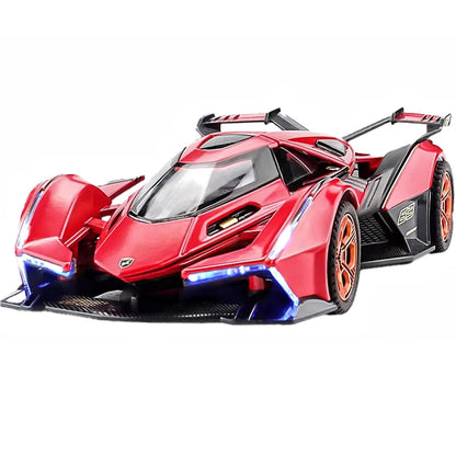 1:32 Lamborghini V12 Die-Cast Metal Toy Car – Pull Back Racing Model with Openable Doors, Light & Sound for Kids (3+ Years) - Jaiman Toys
