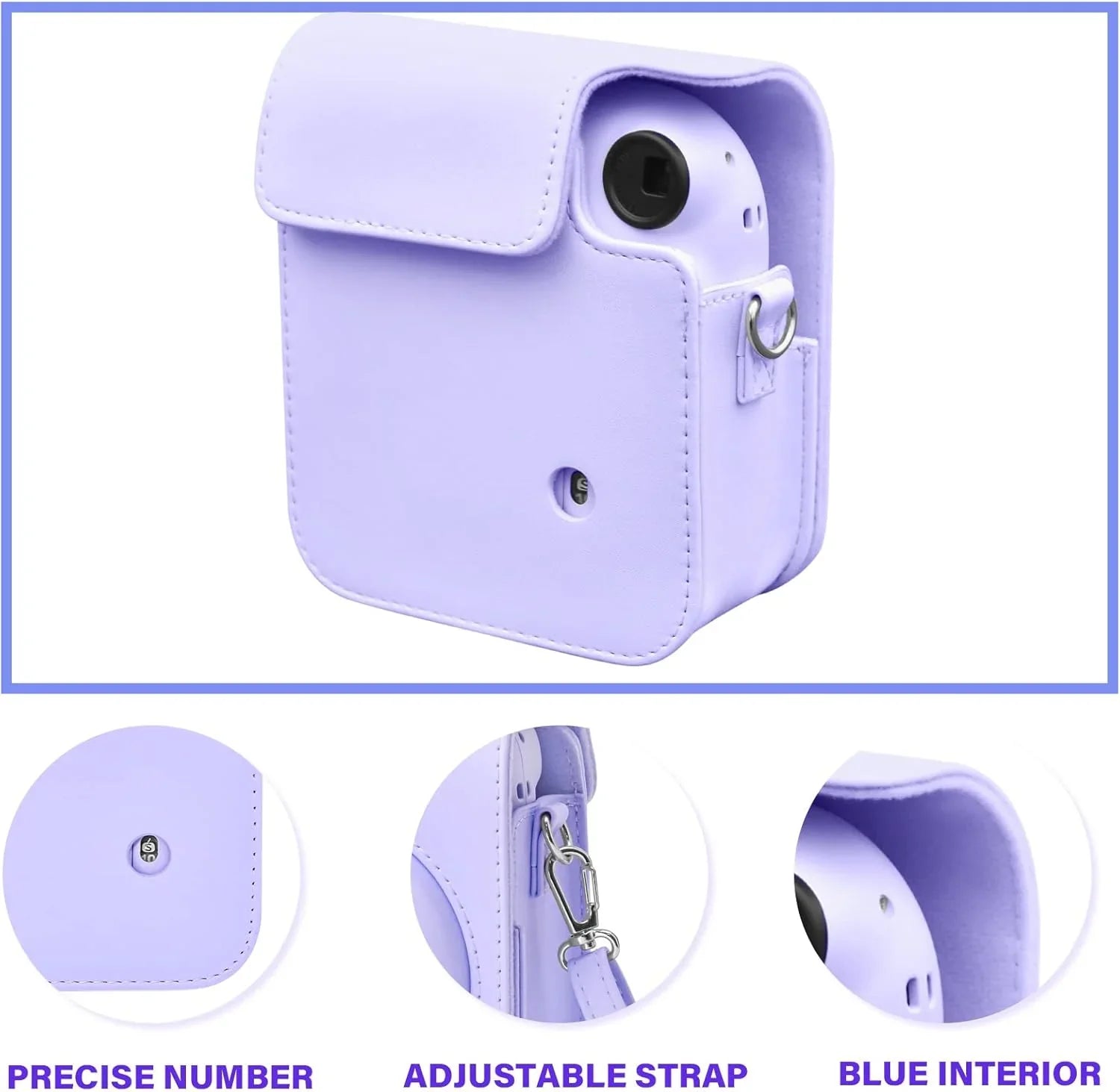 Pop & Snap in Style – Mini 12 Camera Case with Strap (Perfect Fit for Instax Mini 12) - Lilac Purple - Jaiman Toys