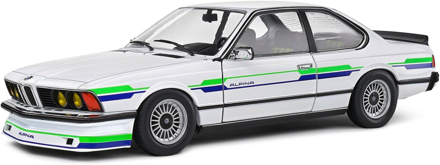 Solido 1:18 BMW Alpina B7 Turbo (E24) Coupe Die-Cast Model Car – White Collector Scale Classic Performance Car