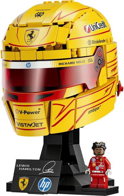 LEGO 43022 Editions Scuderia Ferrari HP Lewis Hamilton Helmet - F1 Merchandise - Display Model Kit w/Collectible Minifigure - Gift for 14+ Year Old Boys & Adult Motorsport Fans