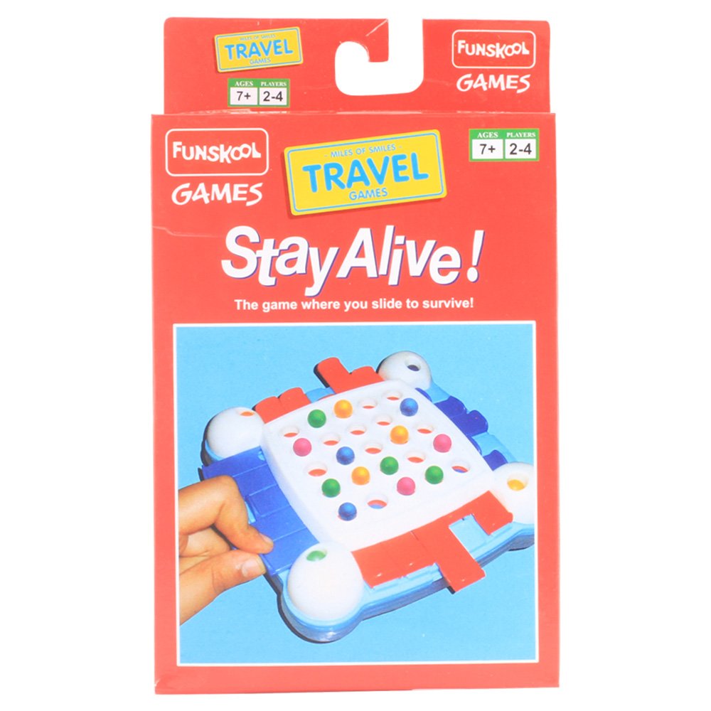 Funskool Travel Stay Alive Board Game | Portable Strategy & Survival Puzzle Game | Compact Travel Game for 2–4 Players | Family Game for Kids Age 7+ | Educational & Fun