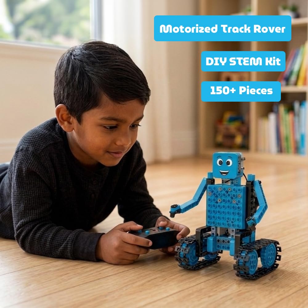 Blix RC Rover 5-in-1 Remote Control STEM Robot Kit, 180+ Pieces, Ages 8+