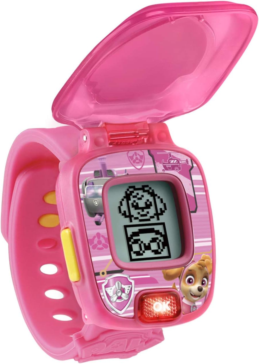 VTech PAW Patrol Skye Learning Watch, Pink | Interactive Educational Watch with 4 Learning Games, Alarm, Timer, Clock & Cuckoo Clock for Kids