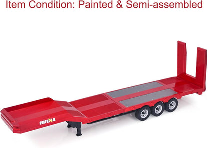 HUINA 1502 1:18 RC Flatbed Semi Trailer with Electronic Support Legs & Tail Board for 1501 Tractor Truck