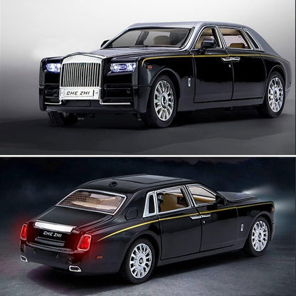 Che-ZHI  1:24 Scale Rolls-Royce Phantom Die-Cast Black Model with Lights and Sounds