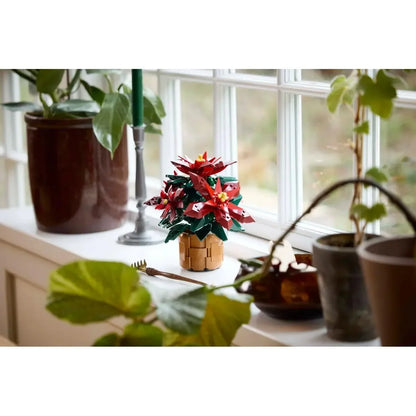 LEGO 10370 Icons Poinsettia Plant Decor Building Set (608 Pieces)-Botanical Collection