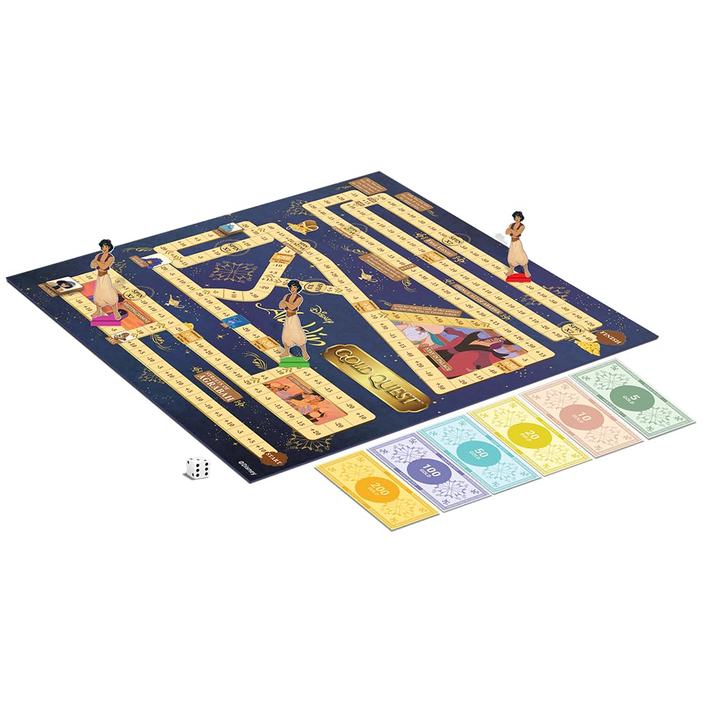 BO Games Disney Aladdin Gold Quest Board Game – 2–6 Players, Ages 6+