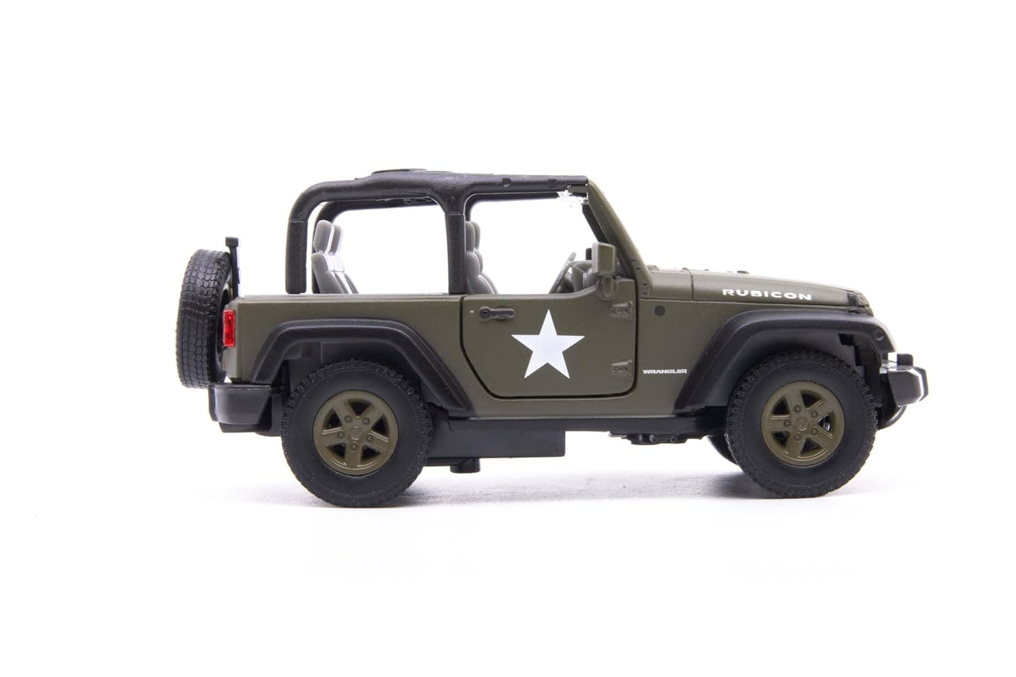 Welly 1:38 Jeep Wrangler Rubicon Military Green Die-Cast Model | Armor Squad Collectible