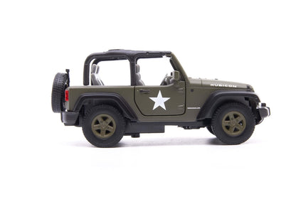 Welly 1:38 Jeep Wrangler Rubicon Military Green Die-Cast Model | Armor Squad Collectible