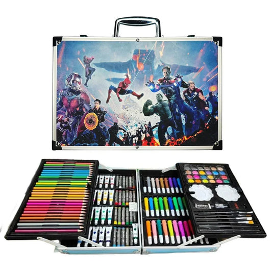 Kids Art Drawing Set Art and Craft Supplies Drawing and Painting Set Great Birthday Gift for Boys Girls Children - 145 Pcs Art Set Spiderman + Iron Man - Jaiman Toys
