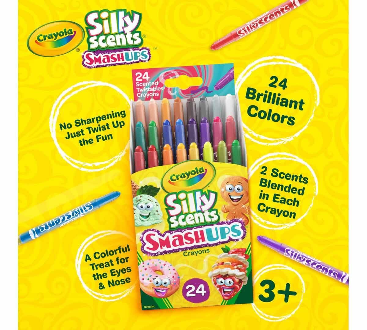 CRAYOLA 24 Ct Silly Scents Mini Twistables Scented Smashups Crayons