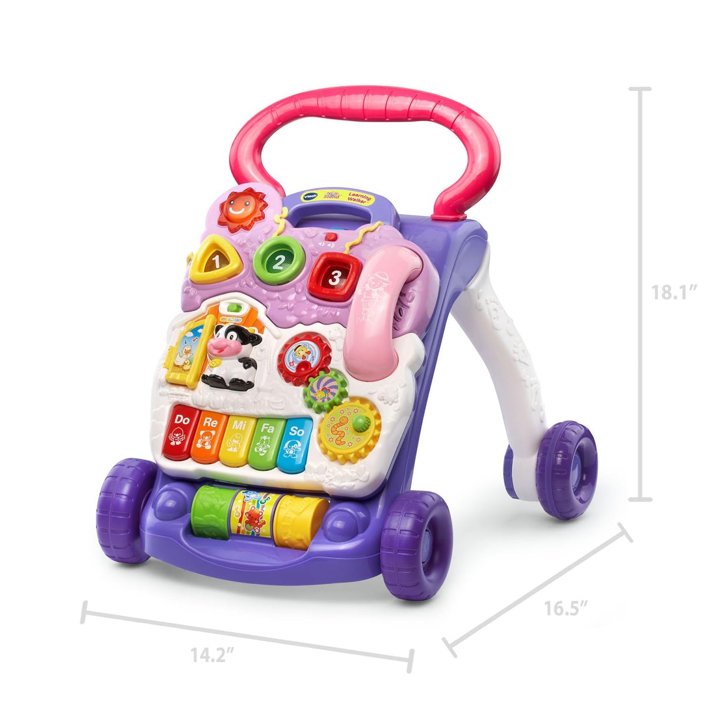 VTech Sit-to-Stand Learning Walker Interactive Baby Activity Walker with Removable Learning Center, Lights, Sounds, Music & Educational Activities | Early Learning Push Walker for Babies & Toddlers | Lavender