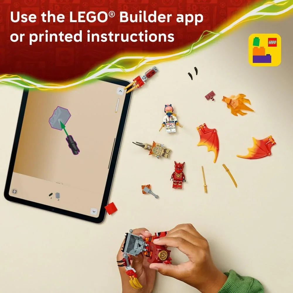 LEGO NINJAGO 71851 Kai's Dragon Mech Battle Pack - Ninja Toy w/an Action Figure, 3 Minifigures & Katanas - Birthday Gift for 6+ Year Old Boys & Fans