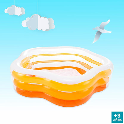 Intex 56495 Swim Center Family Inflatable Pool – 1.85m × 1.80m × 53 cm Square Family Lounge Pool with Built-in Seats