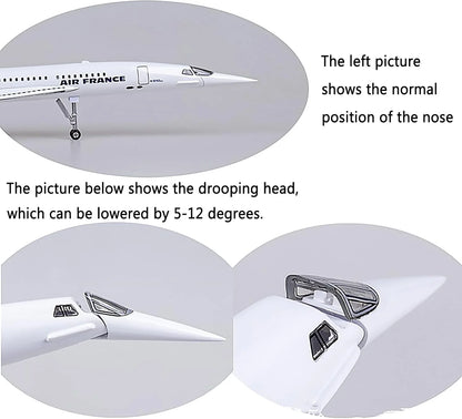 Diecast Concorde British Airways Aeroplane Model with Light – 6+ Years, Collectible Display Plane, White